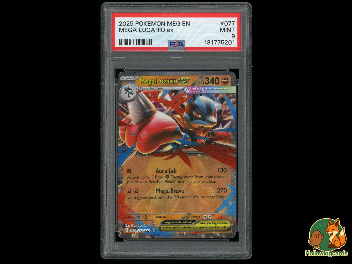 Graded Mega Lucario EX (077/132) Meg En - mega Evolution - PSA 9