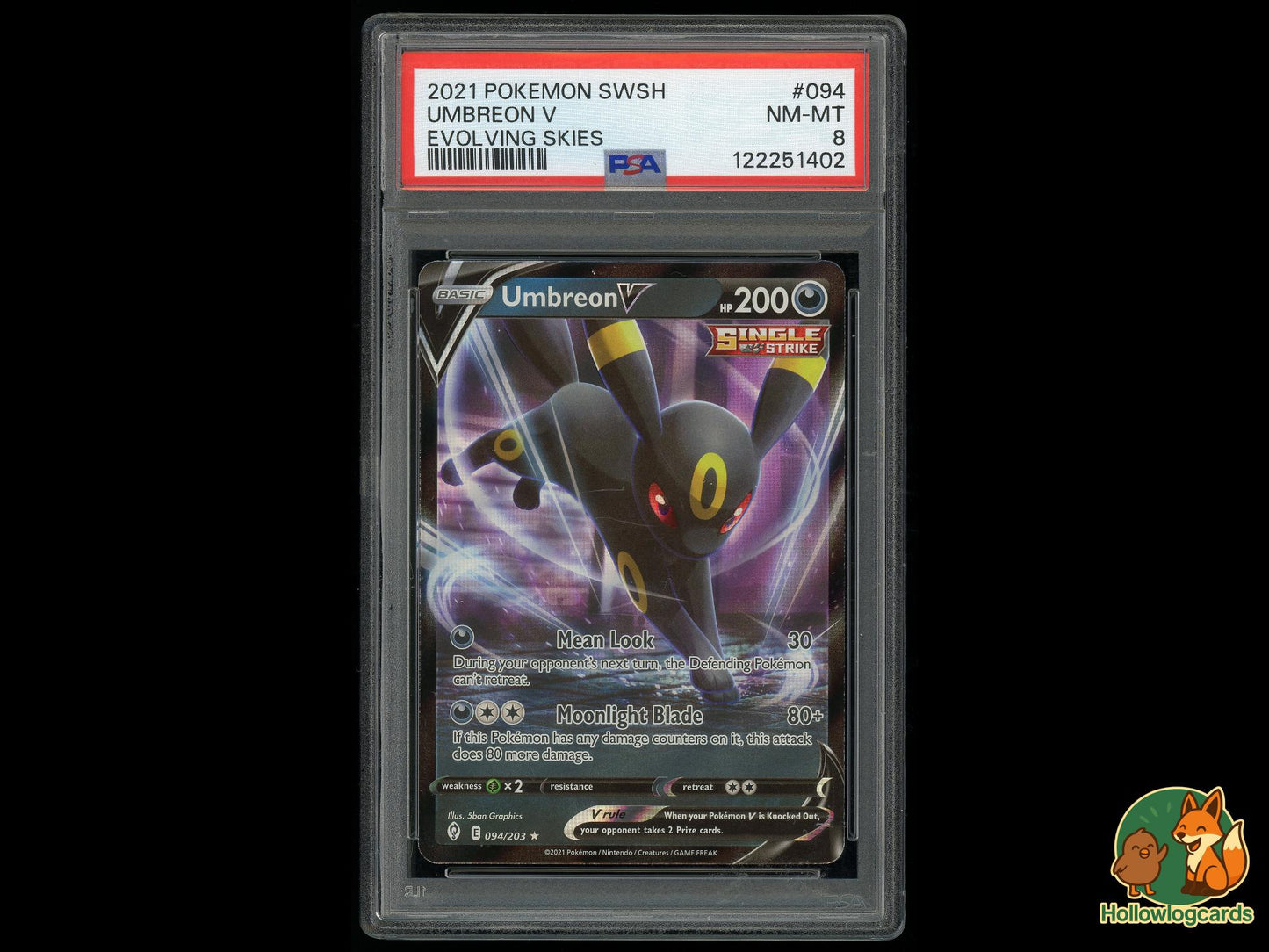 Graded Umbreon V (094/203) Evolving Skies - PSA 8
