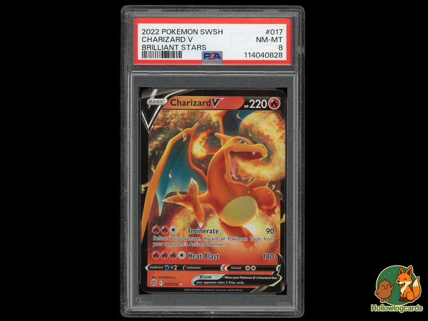 Graded Charizard V (017) Brilliant Stars - PSA 8