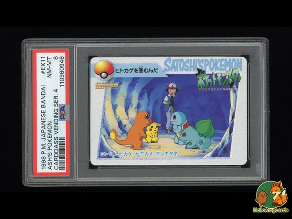 Graded Ash's Pokemon (EX11) Bandai Carddass Vending 4 - PSA 8 - Jap