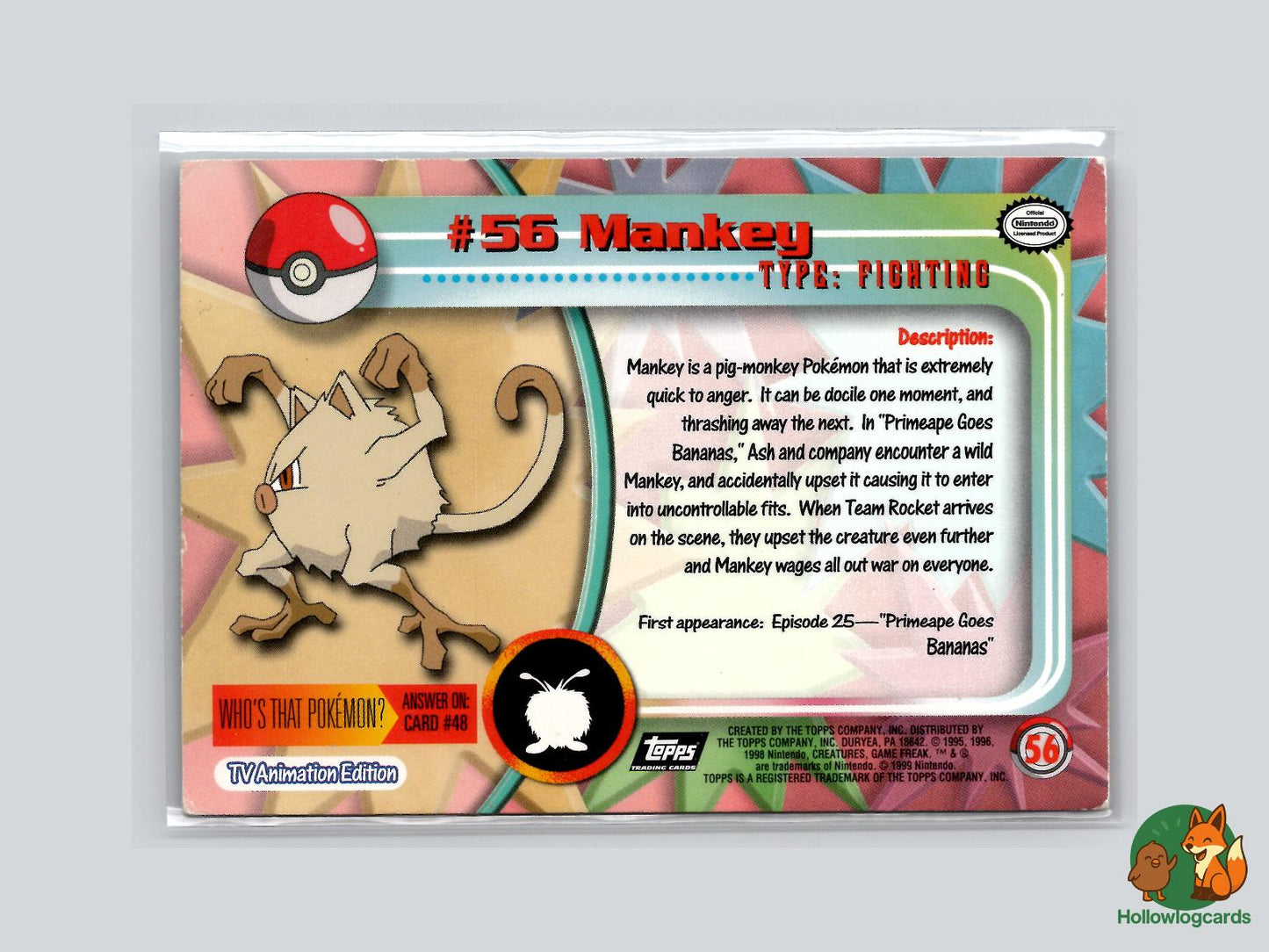 Mankey (#56) - Topps Trading Cards Series 1