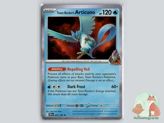 Team Rocket's Articuno (051/182) - Destined Rivals Pokémon Card