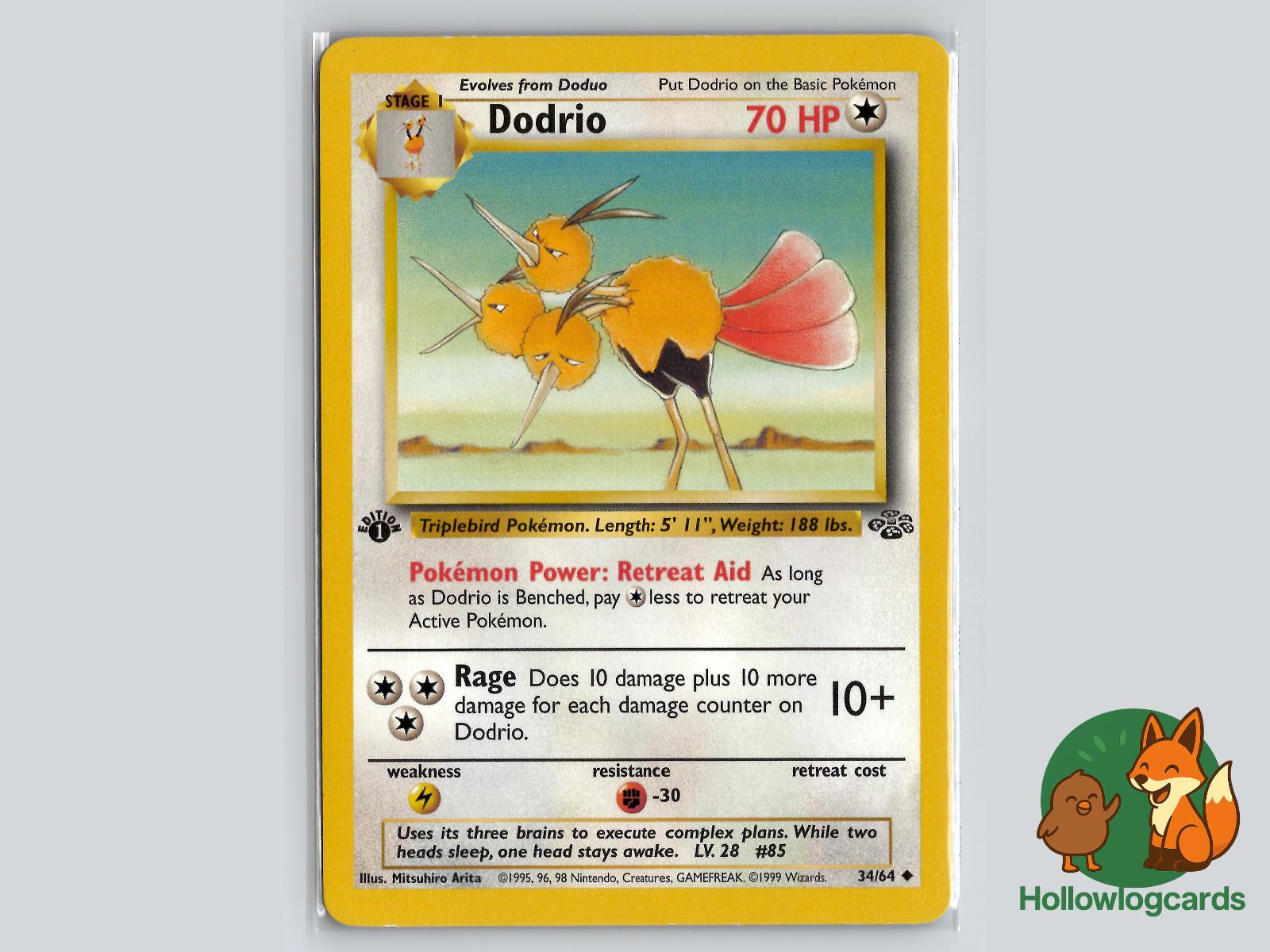 1st Edition Dodrio (34/64) - Jungle Pokémon Card