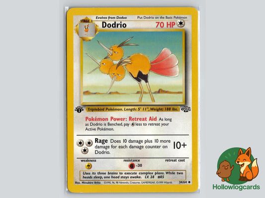 1st Edition Dodrio (34/64) - Jungle Pokémon Card