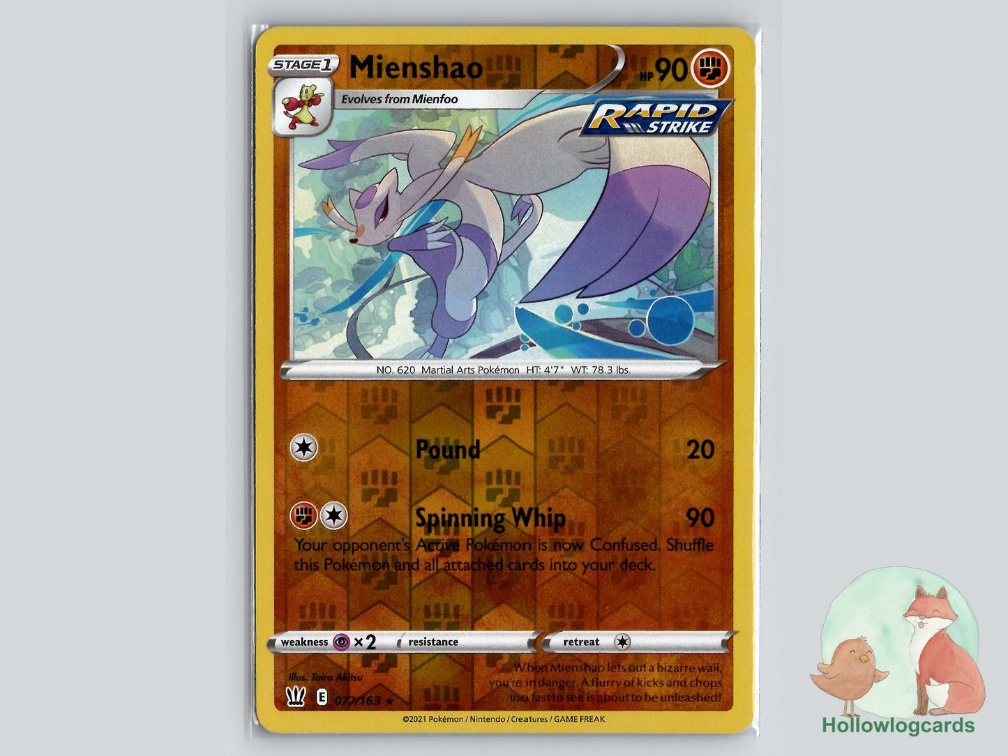 Mienshao (077/163) - Battle Styles Pokémon Card