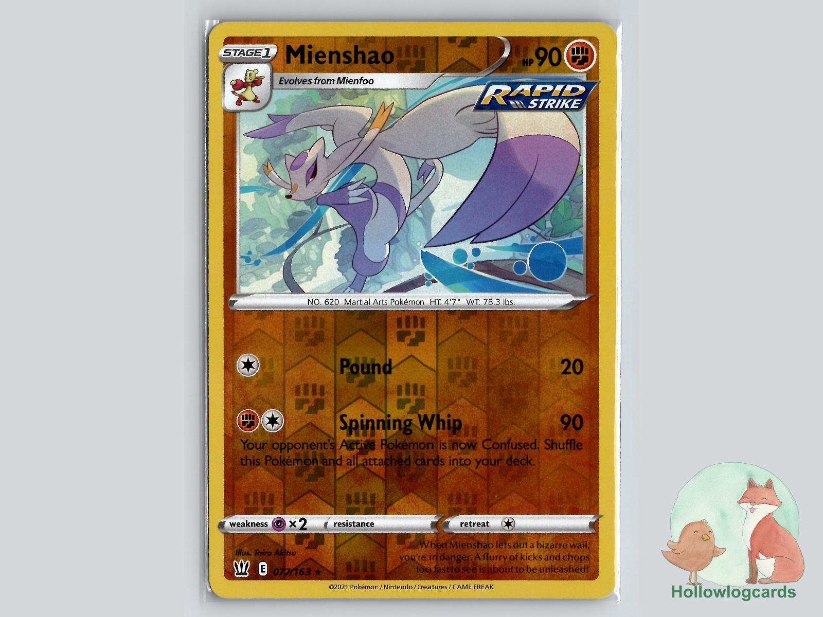 Mienshao (077/163) - Battle Styles Pokémon Card