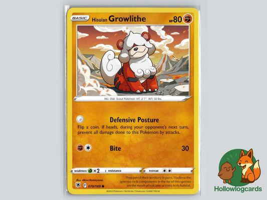 Hisuian Growlithe (070/189) - Astral Radiance Pokémon Card