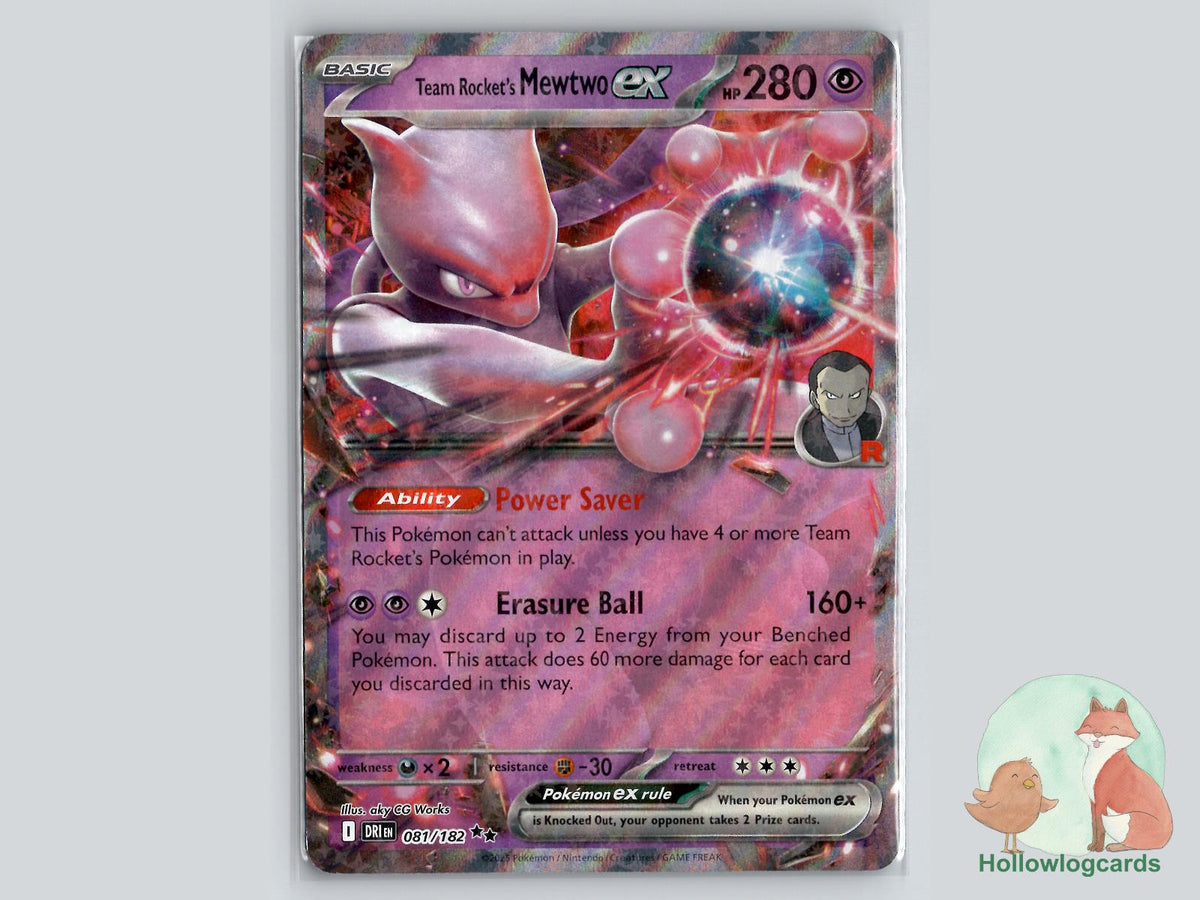 Team Rocket's Mewtwo ex (081/182) - Destined Rivals Pokémon Card