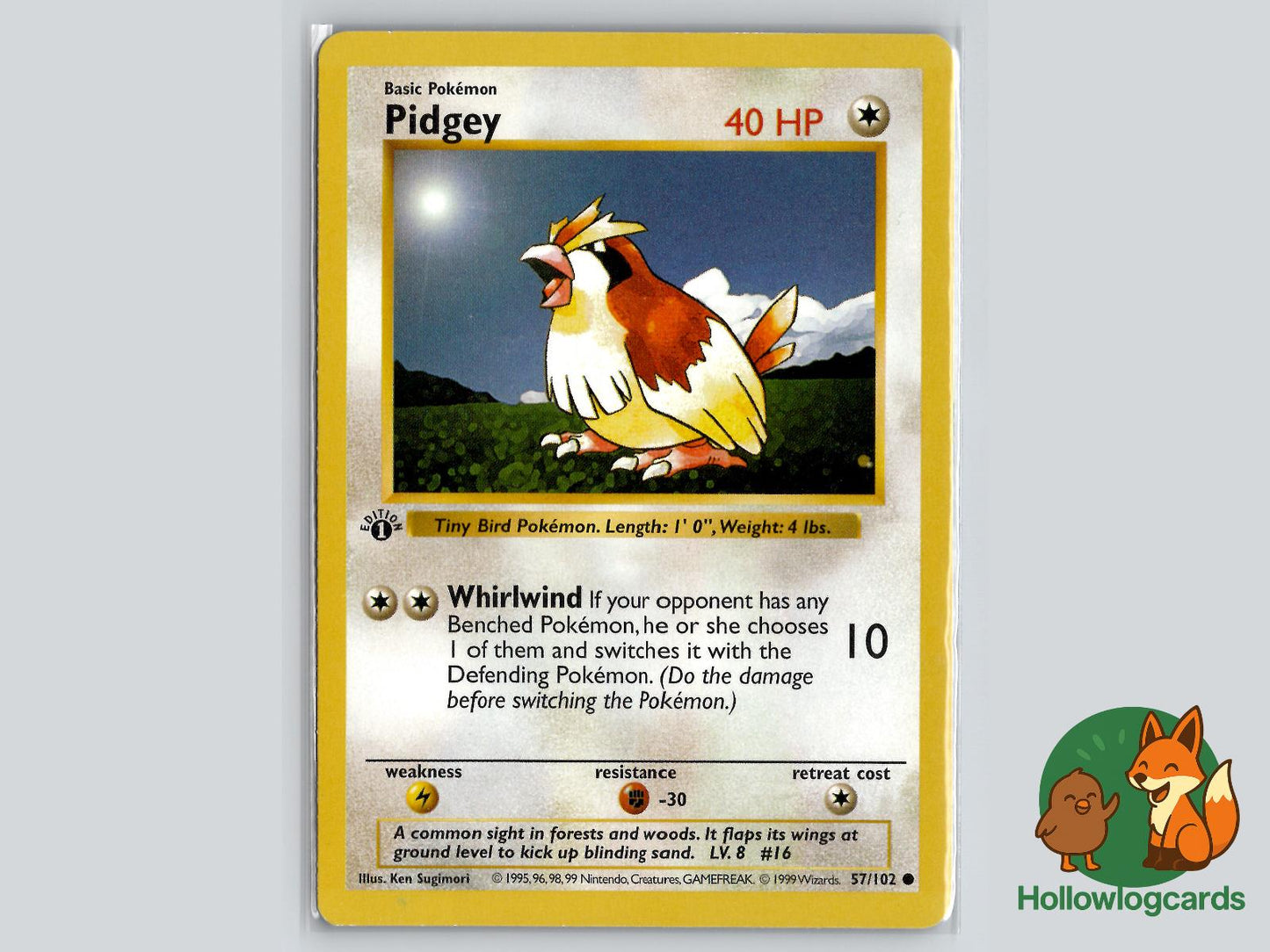 1st Edition Pidgey (57/102) - Base Pokémon Card