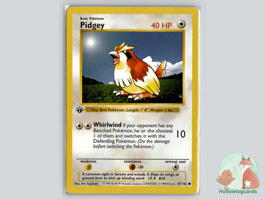 1st Edition Pidgey (57/102) - Base Pokémon Card