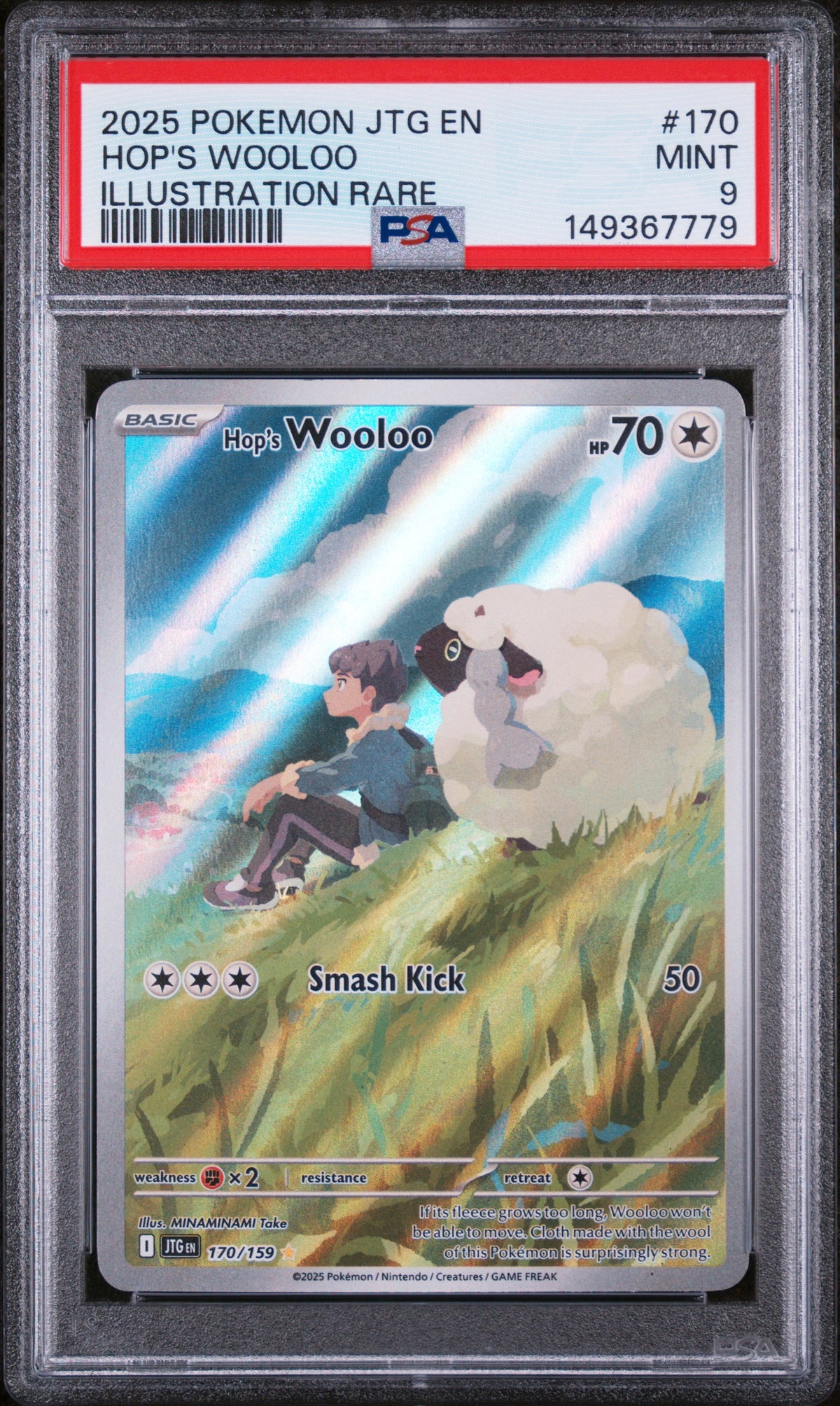 Graded Hop's Wooloo (170/159) Illustration Rare Journey Together - PSA Mint 9