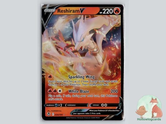 Reshiram V (024/195) - Silver Tempest Pokémon Card