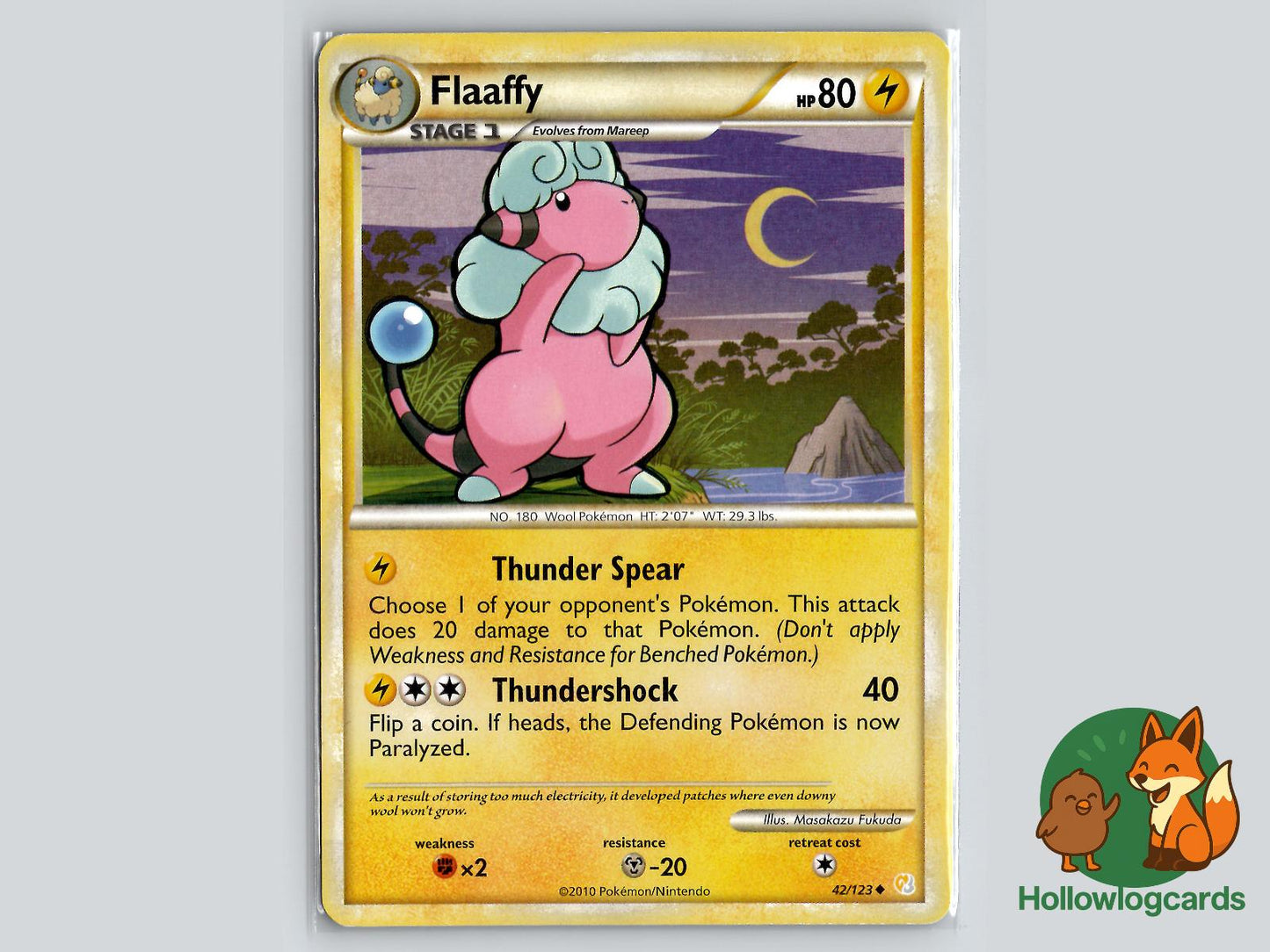 Flaaffy (42/123) - HeartGold & SoulSilver Pokémon Card