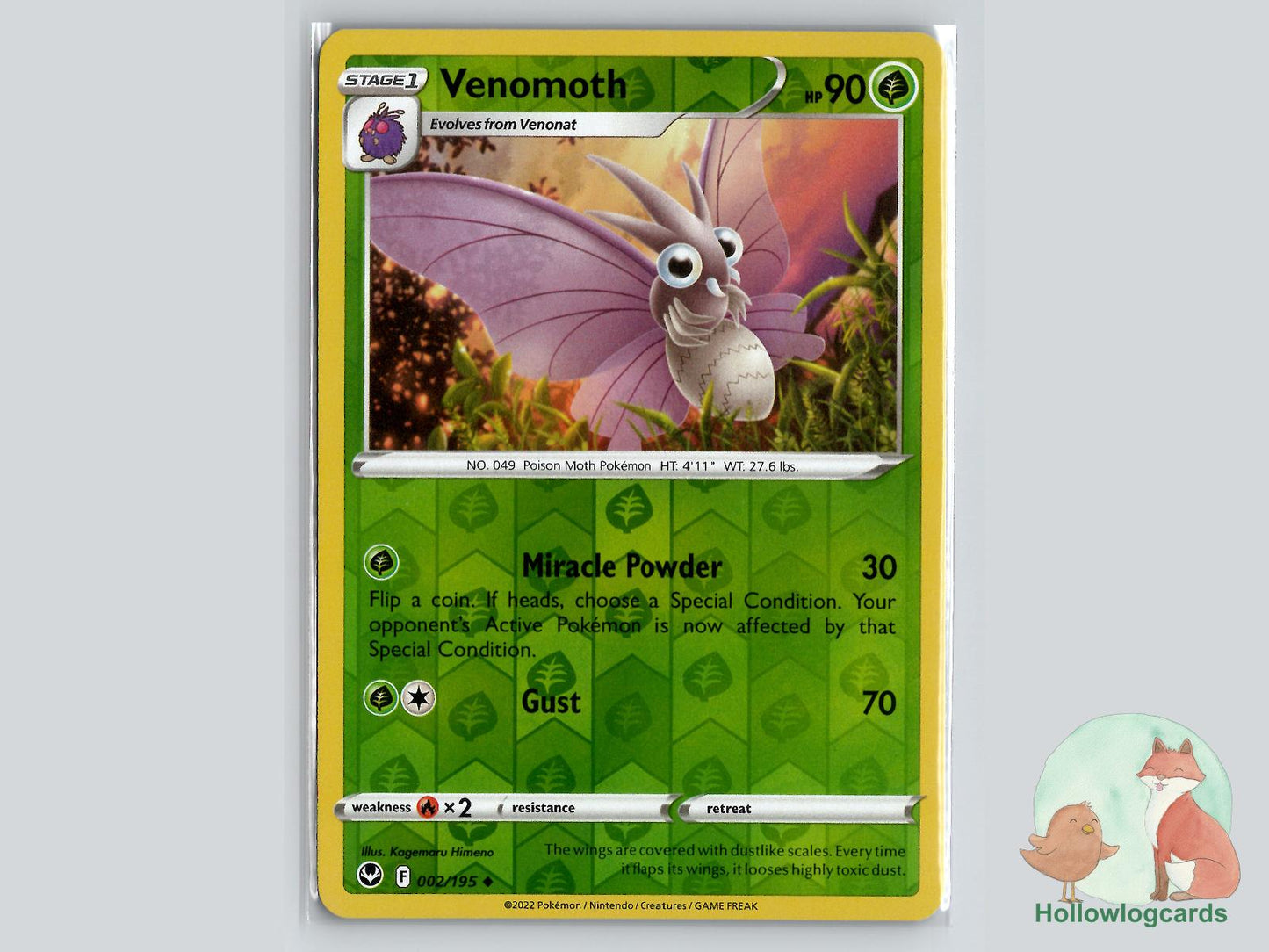 Venomoth (002/195) - Silver Tempest Pokémon Card