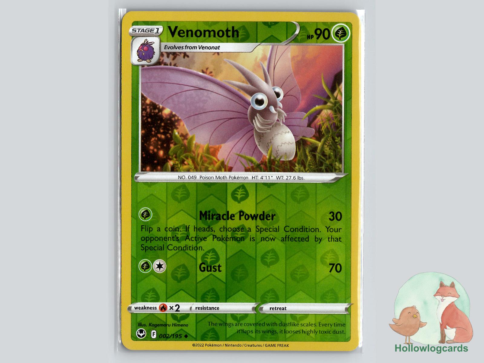 Venomoth (002/195) - Silver Tempest Pokémon Card