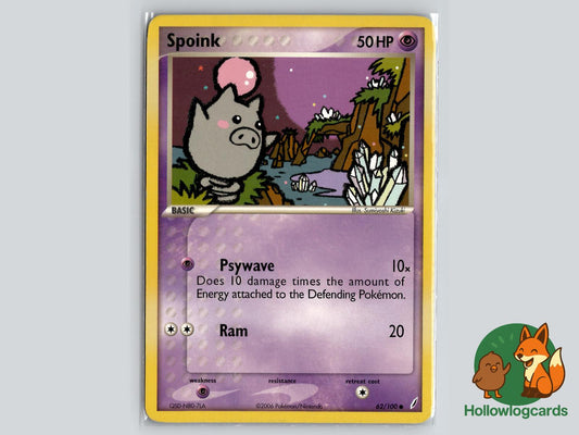 Spoink (62/100) - Crystal Guardians Pokémon Card