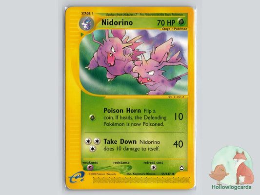 Nidorino (55/147) - Aquapolis Pokémon Card