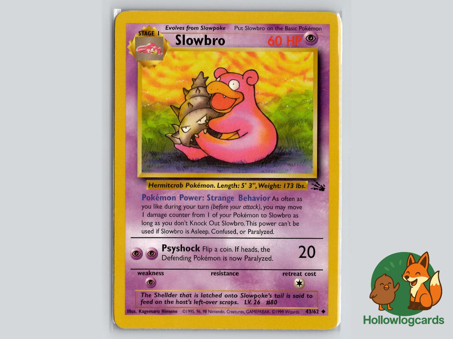 Slowbro (43/62) - Fossil Pokémon Card