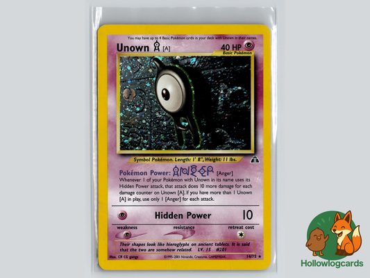 Unown [A] 14/75 - Holo - Neo Discovery - Vintage WOTC