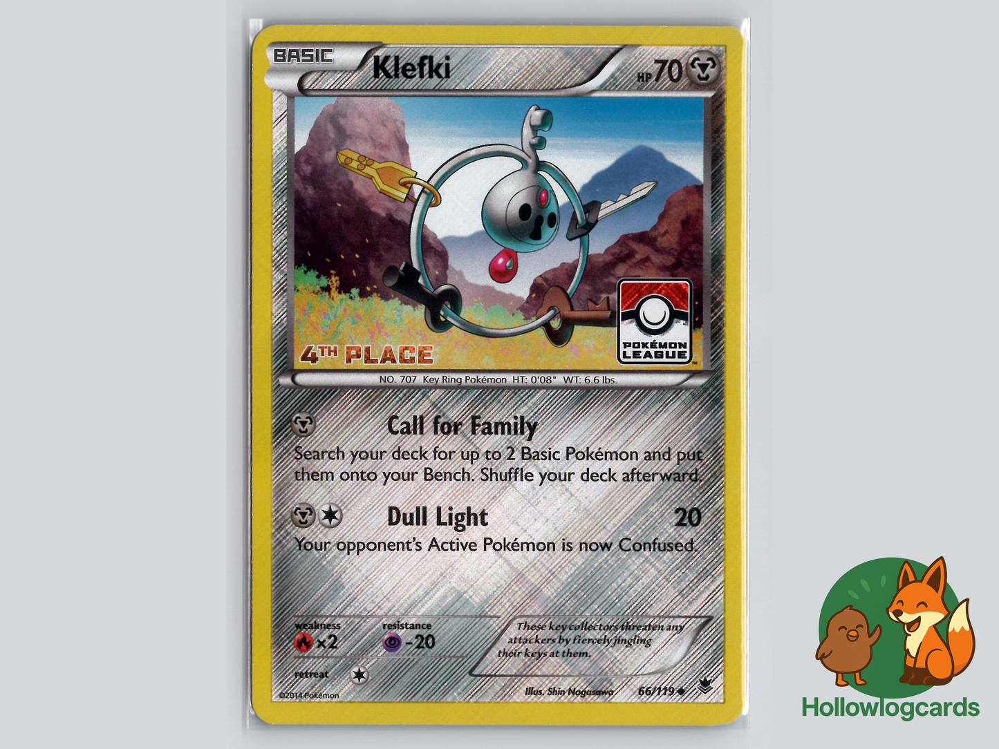 Klefki - PROMO 4th PLACE - 66/119 Pokemon league - award card