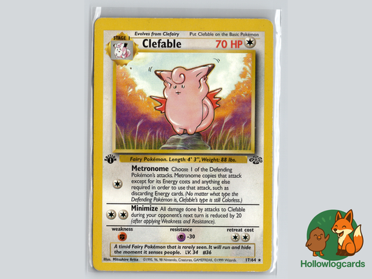 1st Edition - Clefable (17/64) - Jungle - - Rare - WOTC