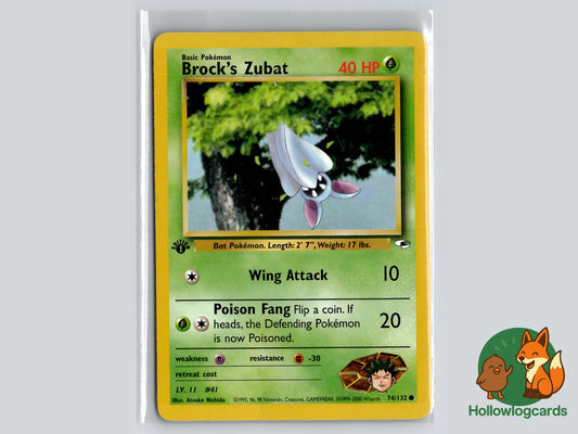 1st Edition - Brock’s Zubat - Gym Heroes [74/132] - 2000 WOTC - Nishid
