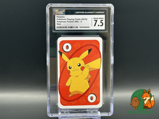 Graded Pikachu - 0 Red - Pokémon Pocket UNO - 2019 - CGC 7.5