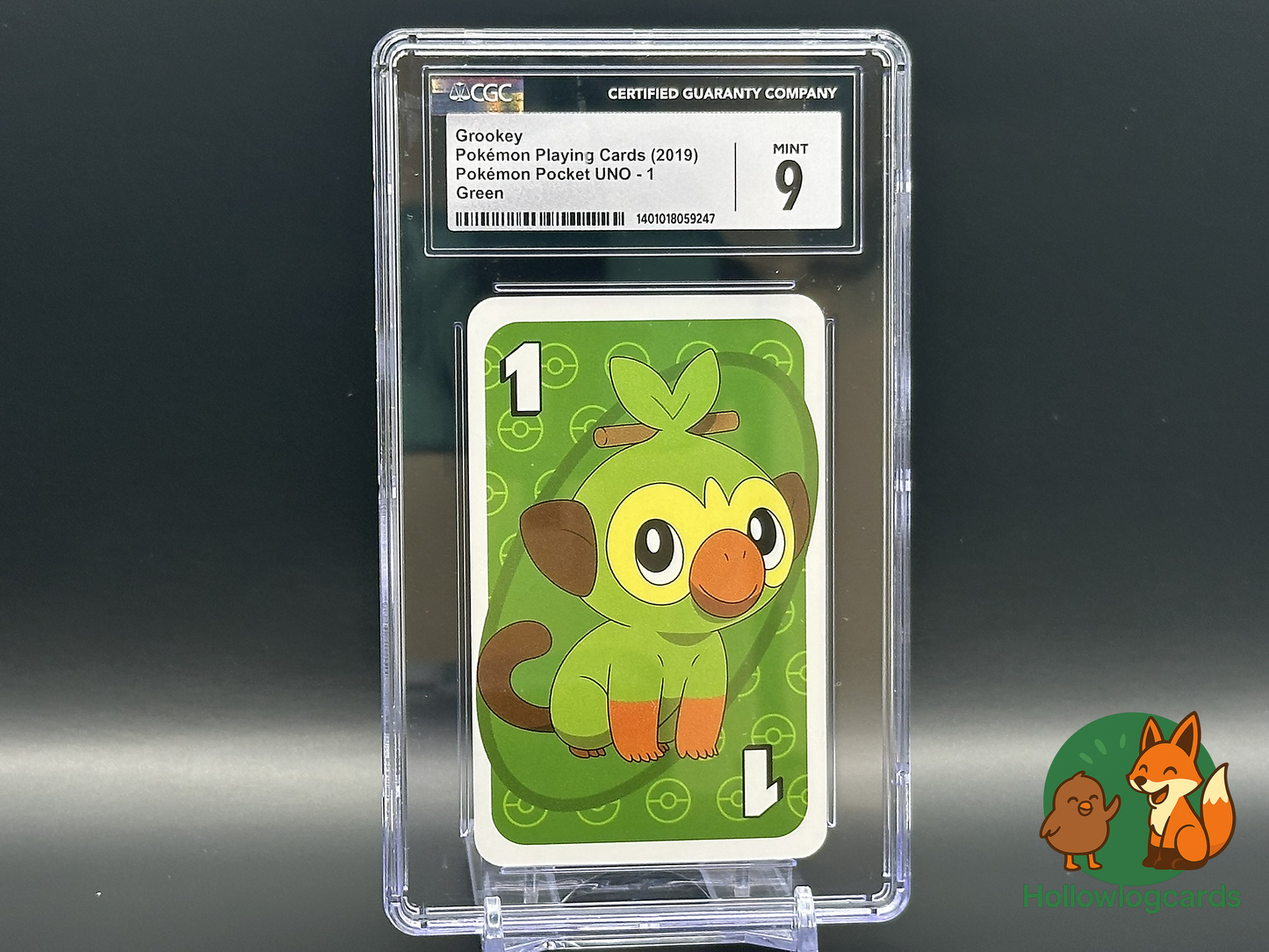 Graded Grookey - 1 Green - Pokemon Pocket UNO - 2019 - CGC 9 - Vintage