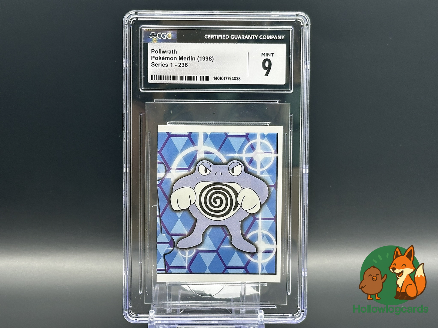 Graded Poliwrath - Pokemon Merlin (1998) - Series 1 #236 - CGC Mint 9