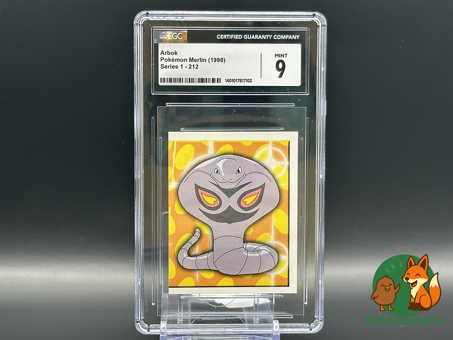 Graded Arbok - Pokemon Merlin (1998) - Series 1 #212 - CGC Mint 9