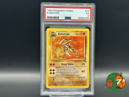 Graded Kabutops - Fossil 24/62 - Sugimori - PSA 5