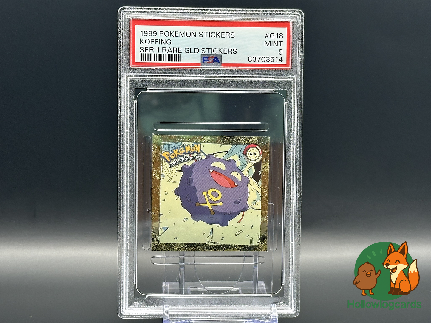 Graded Koffing - Pokemon Sticker Rare Gold G18 - PSA 9