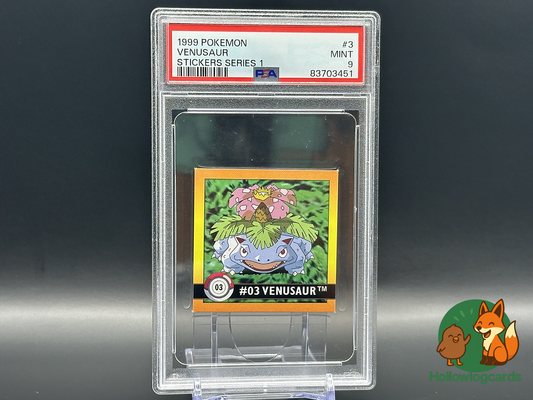 Graded Venusaur - Pokemon Stickers Series 1 3 - PSA 9
