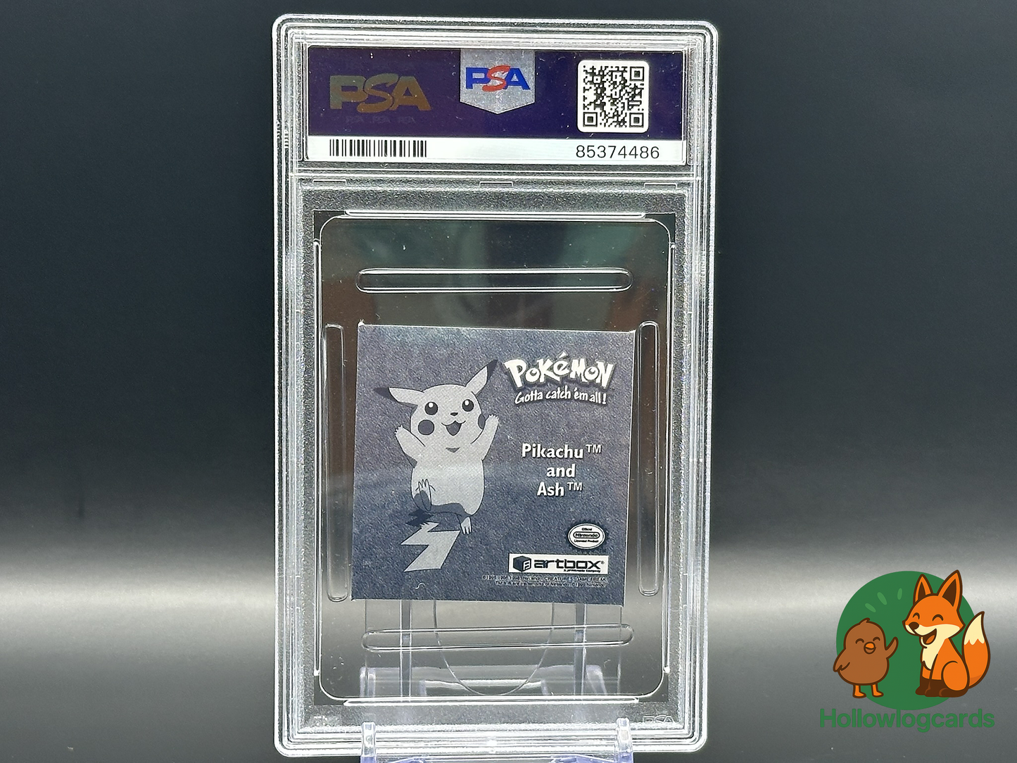 Graded Pikachu & Ash - Pokemon Stickers Bonus Prism PR03 - PSA 8