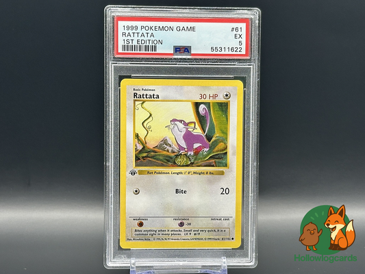 Graded 1st Edition - Rattata - Base Set [61/102] - PSA 5 WOTC - Arita