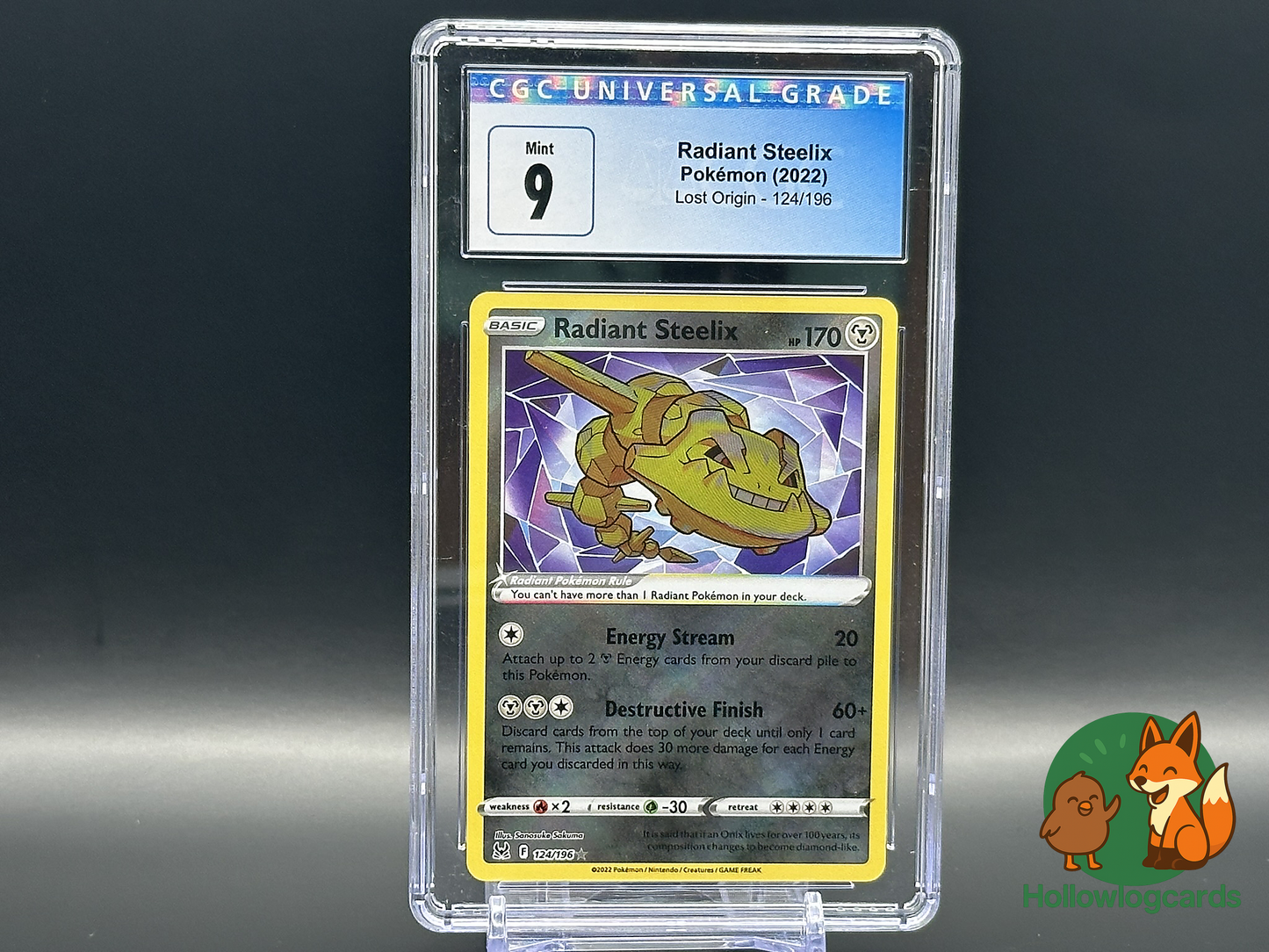 Graded Radiant Steelix - Lost Origin TG06/TG30 -  Shiny - Hasuno - CGC 9