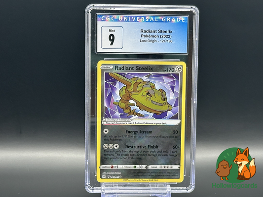 Graded Radiant Steelix - Lost Origin TG06/TG30 -  Shiny - Hasuno - CGC 9