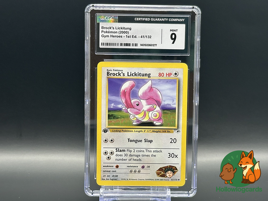 Graded 1st Edition - Brock's Lickitung - Gym Heroes [41/132] - CGC 9