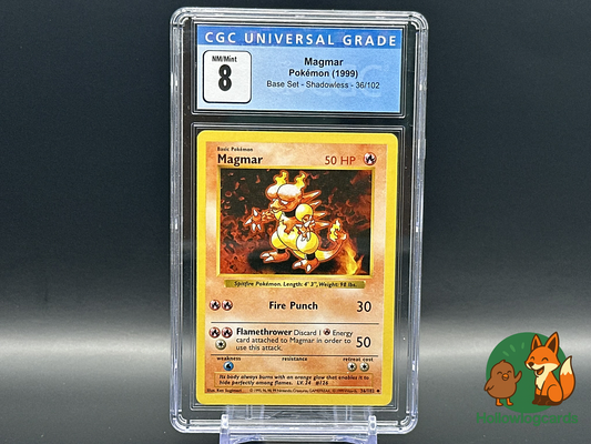 Graded Magmar - Base Set Shadowless [36/102] - CGC 8 - Sugimori