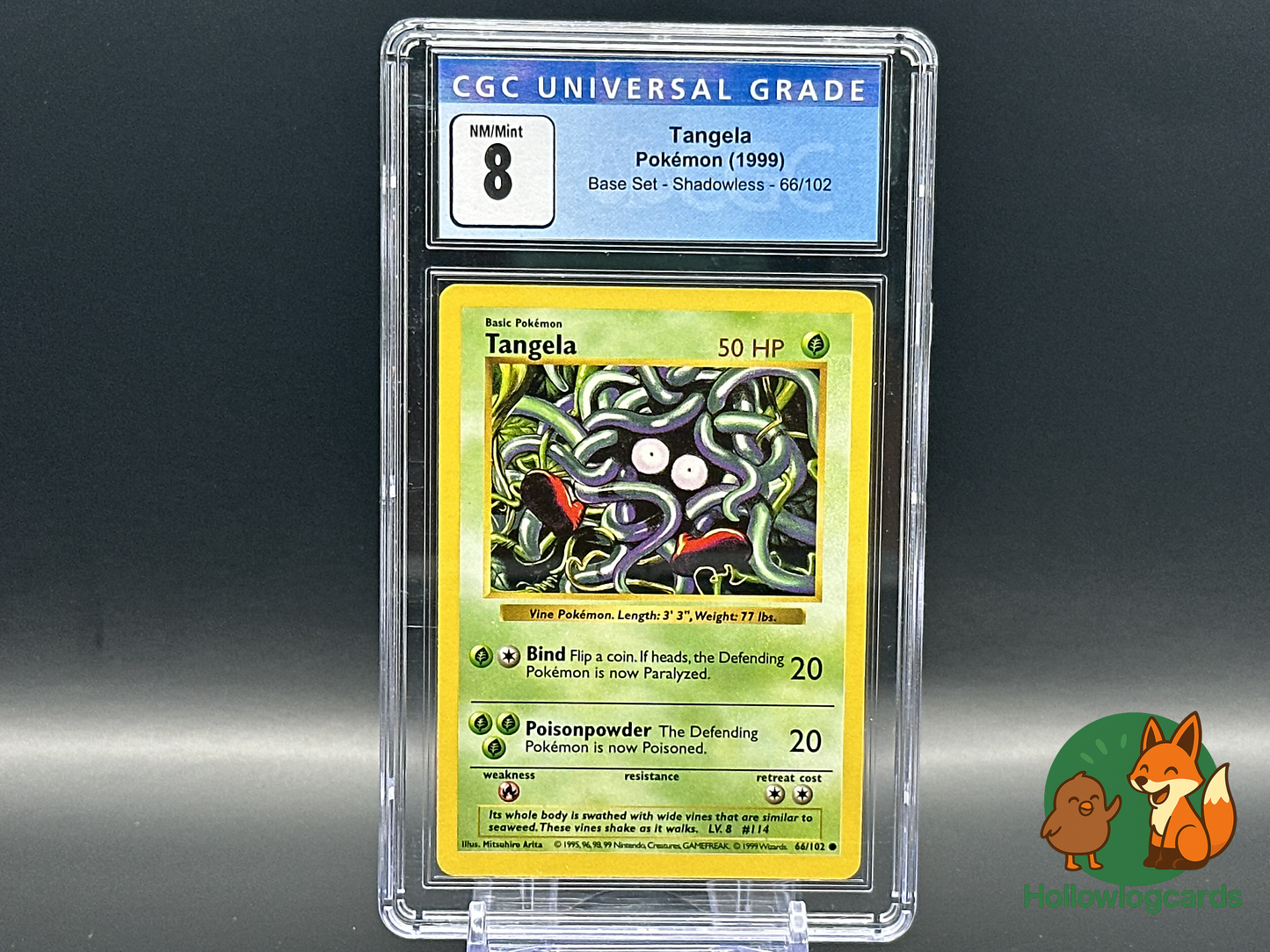Graded Tangela - Base Set Shadowless [66/102] - CGC 8 WOTC - Arita