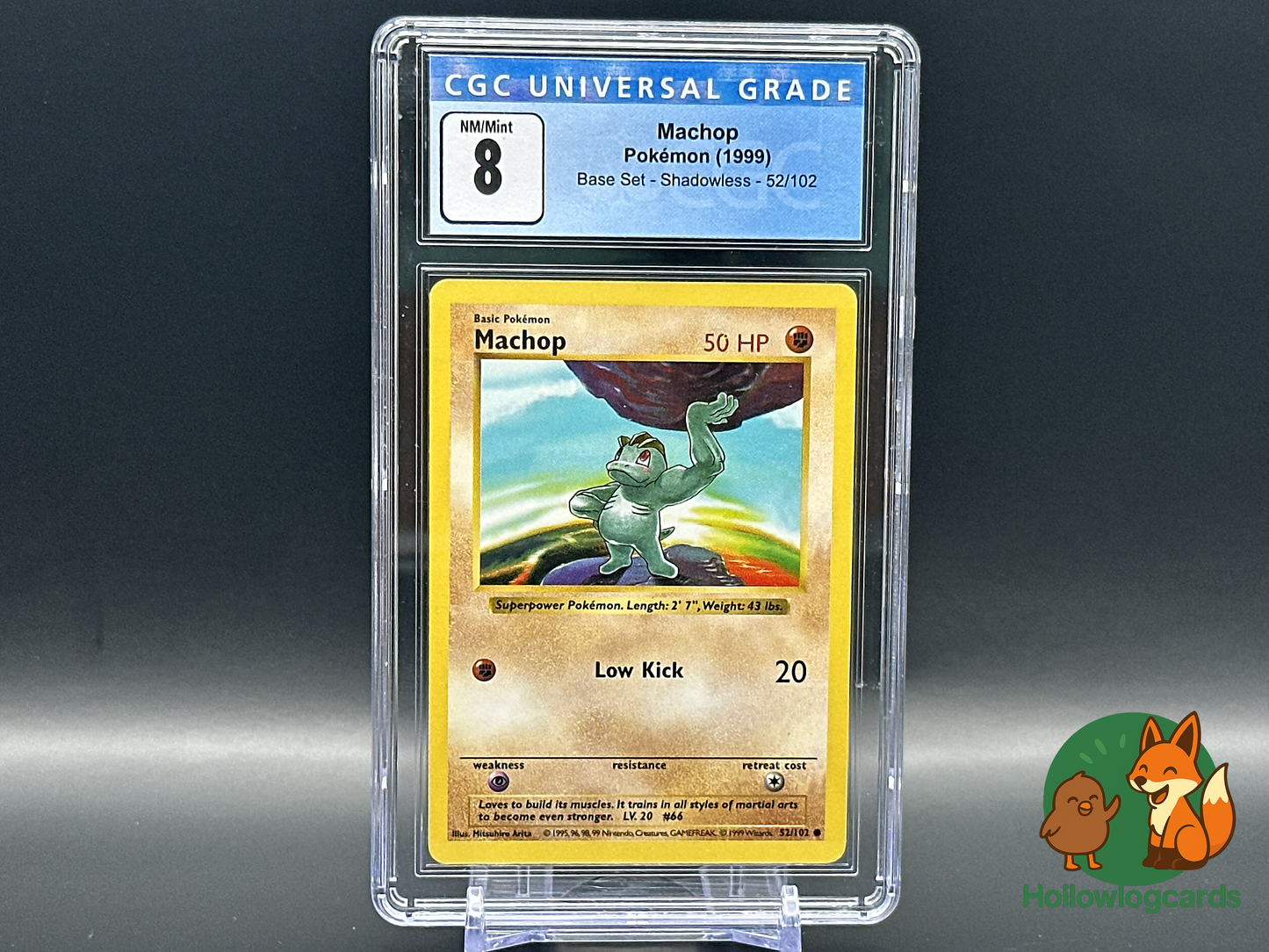 Graded Machop - Base Set Shadowless [52/102] - CGC 8 WOTC - Arita