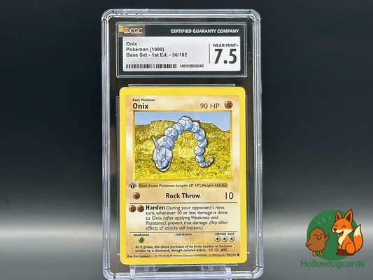Graded 1st Edition - Onix - Base Set 56/102 - WOTC - CGC 7.5 - Sugimori