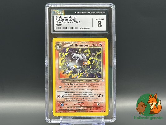 Graded Dark Houndoom (7/105) - Neo Destiny - Rare Holo CGC 8 - WOTC