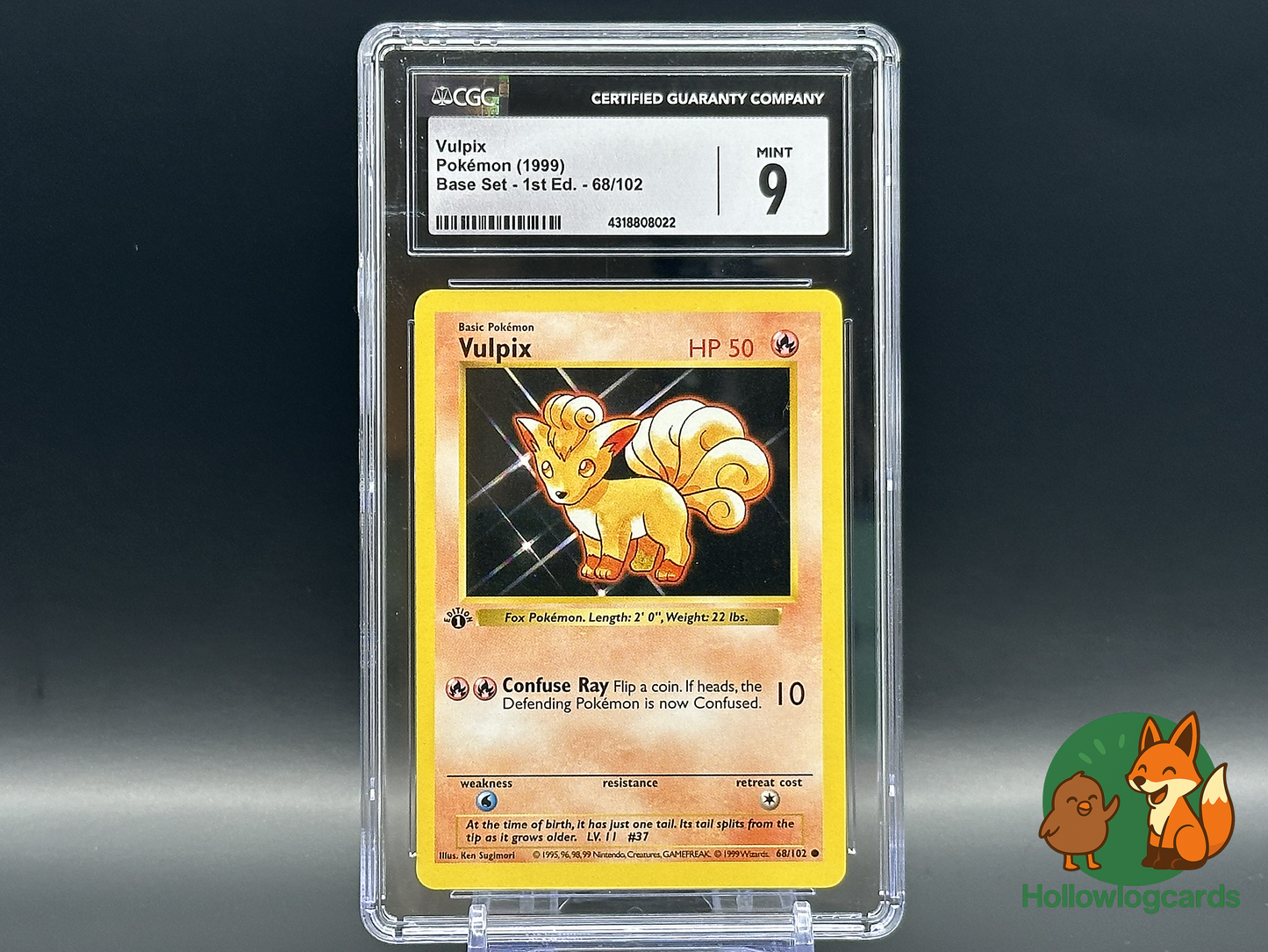 Graded 1st Edition - Vulpix - Base Set 68/102 - WOTC - CGC 9 - Sugimori
