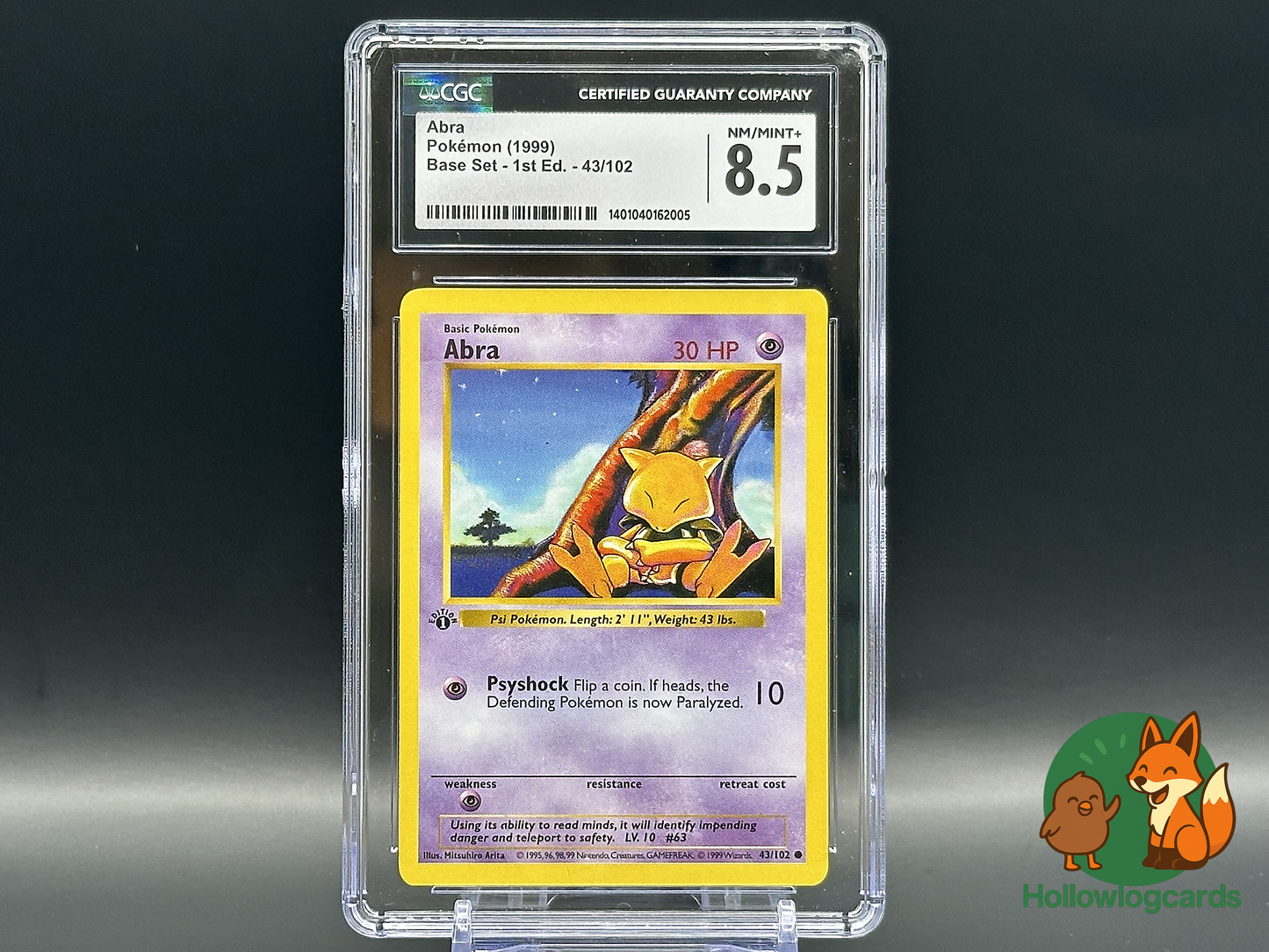 Graded 1st Edition - Abra - Base Set 43/102 - WOTC - CGC 8.5 - Arita