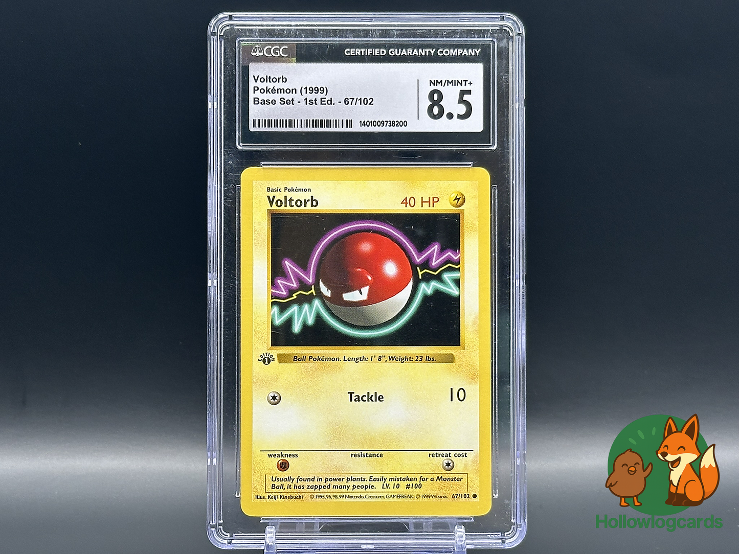 Graded 1st Edition - Voltorb - Base Set 67/102 - WOTC - CGC 8.5 - Kinebuchi