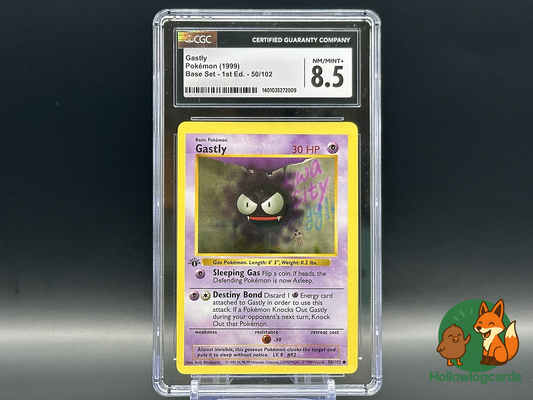 Graded 1st Edition - Gastly - Base Set 50/102 - WOTC - CGC 8.5 - Kinebuchi