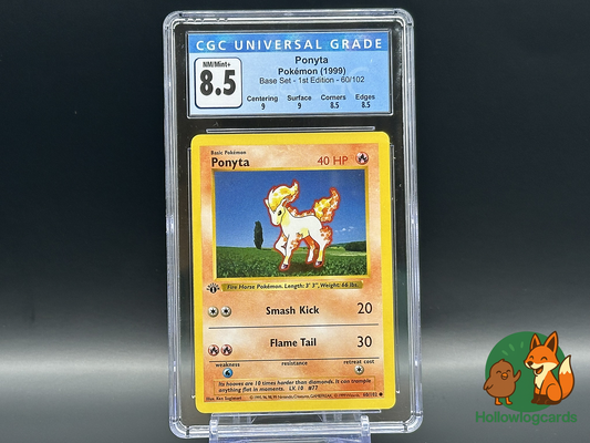Graded 1st Edition - Ponyta - Base Set 60/102 - WOTC - CGC 8.5 - Sugimori