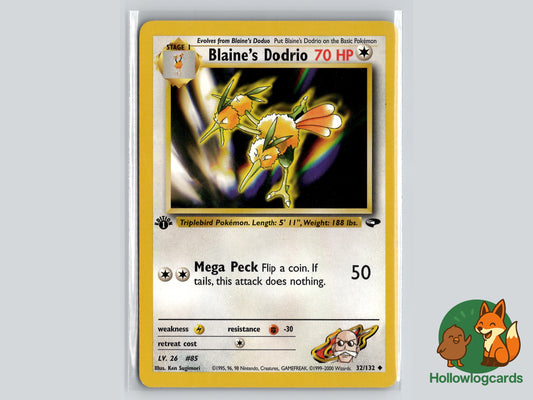 dodrio pokemon card value 1st Edition - Blaine's Dodrio - Gym Challenge 32/132 - WOTC