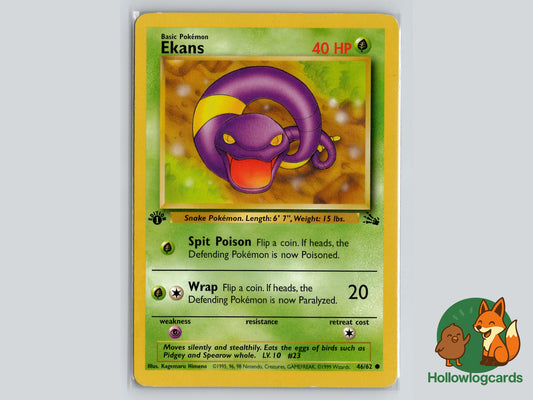 1st Edition - Ekans - Fossil [46/62] - 1999 WOTC - Sugimori
